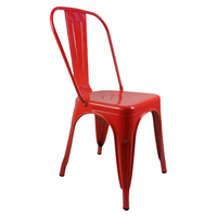 Chaises de salle à manger industrielles multicolores en fer et métal pour la maison, le jardin et le parc.