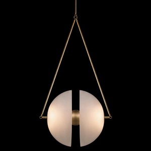 Lustre moderne en albâtre <span class=keywords><strong>Cora</strong></span>, lampes suspendues de luxe dorées, luminaire suspendu en marbre pour salon - Product Image 1