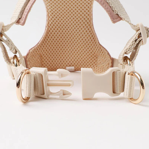 Sevimli işlemeli köpek koşum ayarlanabilir pembe naylon evcil hayvan yeleği yumuşak örgü koşum küçük köpekler ve kediler için - Product Image 4