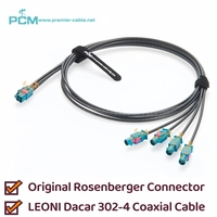 Quad Mini Fakra Femelle à Fakra Mâle Véhicule Câble Coaxial 4-en-1 Original Rosenberger Z-Code Automobile GPS Robotique Capteur Caméra