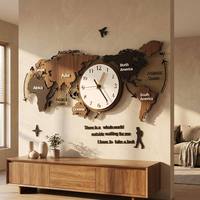 Jam Dinding Modern 3D Kayu Akrilik Bertenaga Baterai - Model W140 untuk Ruang Tamu dan Kantor