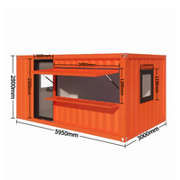 Conteneur Modulaire Préfabriqué Mobile 20 pieds Personnalisé pour Magasin, Café, Hôtel, Maison, Bar, en Panneaux Sandwich d'Acier Respirants et Plats
