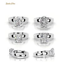 Bague moderne en argent 925 avec moissanite carrée coussin de trois carats, profil solitaire, fabrication OEM pour femmes