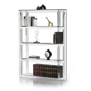 wholesale custom design modern clear vertical acrylic bookshelf for kids