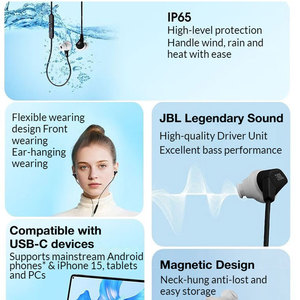 Audífonos Deportivos Inalámbricos <span class=keywords><strong>JBL</strong></span> Run3 <span class=keywords><strong>BT</strong></span> con Banda para el Cuello, Audífonos Bluetooth para Correr, Estilo Intrauditivo - Product Image 5