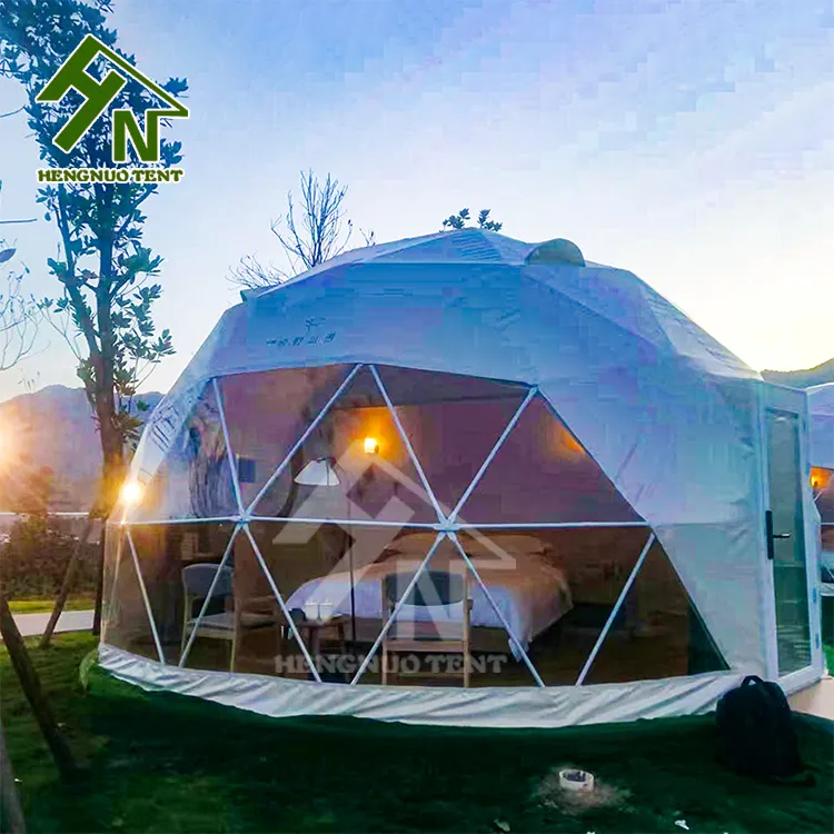 Exportation Japon dôme maison tentes de plein air imperméable camping luxe igloo domo tentes pour événements de villégiature 5m 6m 7m