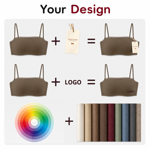 Reggiseno a fascia <span class=keywords><strong>con</strong></span> chiusura frontale, spalline larghe, jacquard senza cuciture, senza ferretto, lingerie confortevole, push-up, reggiseno da tutti i giorni per donna - Product Image 2
