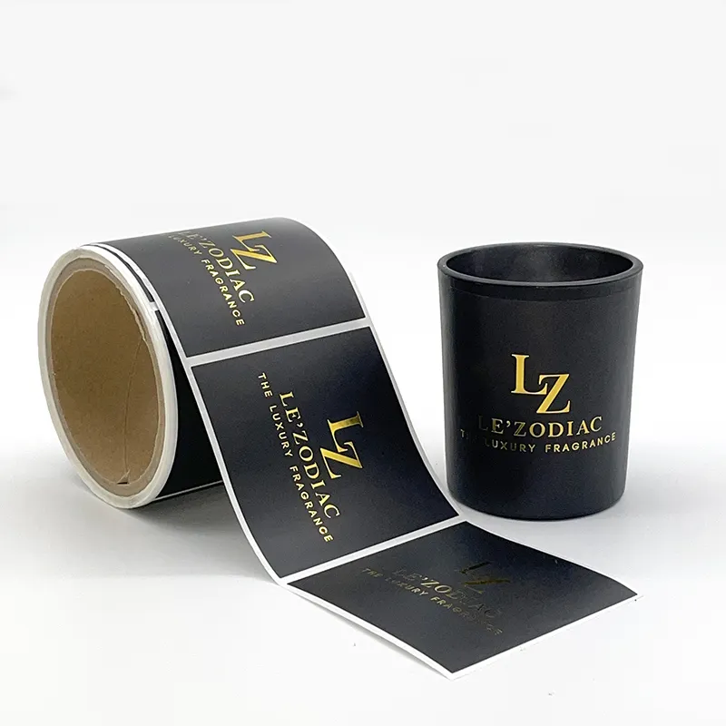 Customization Luxury Vinyl Gold Foil Cosmetic Private Band Logo Label Waterproof Adhesive Cosmetic Bottle Label