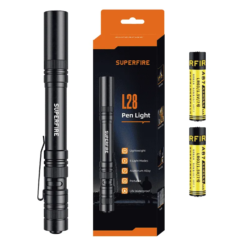 LED Pocket Pen Light mini Flashlight dry battery edc flashlight with Clip for Inspection Work repair