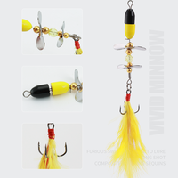 Leurre de pêche rotatif MAXSEN 9g en métal avec paillettes, double hélice, pour eau douce, saumon, pêche en lac