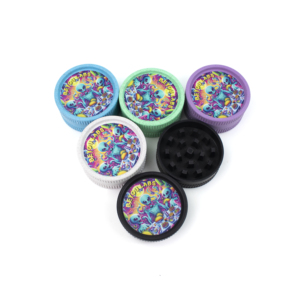 Beyoulabs Round Plastic Dry <b>Herb</b> Grinder with Colorful Octopus Design in Blue Green Purple White and Black - Product Image 1