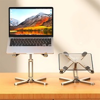Support pliable pour ordinateur portable, tablette, Macbook, iPad, en alliage d'aluminium, 360° °   Rotation - Conception ergonomique, portable et réglable en hauteur