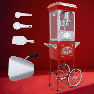 เครื่องทำป๊อปคอร์นแบบโรงภาพยนตร์ รุ่น XH-P831 พร้อมรถเข็นและหม้อขนาด <span class=keywords><strong>12</strong></span> ออนซ์ - สีแดง สไตล์วินเทจ ติดล้อ - Product Image 6