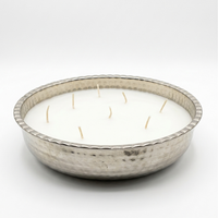 Bol de hammam moyen en cuivre martelé à la main NF, 8-9 mèches, cire de soja 100% biologique, parfum personnalisé, décoration de luxe pour la maison, cadeau d'hôtel
