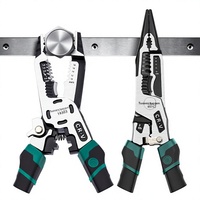 Ensemble d'outils d'électricien 10-en-1 en acier à haute teneur en carbone, multifonctionnel, comprenant des coupe-fils, des pinces à bec effilé, des cisailles et des outils de dénudage de fils