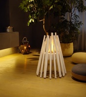 Table de foyer au gaz ronde moderne personnalisée |   Cheminée extérieure de luxe pour patio, jardin, villa, complexe hôtelier OEM ODM