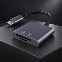 Lecteur de cartes USB C 2 en 1 D2537 pour cartes SD et TF, adaptateur de carte mémoire compact de type C