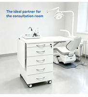 Chariot de rangement médical mobile en acier inoxydable durable pour clinique dentaire, armoire supérieure pratique pour équipement dentaire
