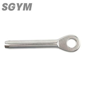 ステンレス鋼316マリングレードワイヤーロープスウェージアイターミナル1/8 3/8 4mm 6mmボート船ヨットカヌーカヤック用 - Product Image 5