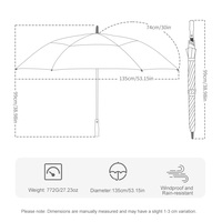 Parapluie de golf classique grand format, ouverture automatique, protection UV, imperméable, double toit, coupe-vent, logo personnalisé, cadeaux d'affaires