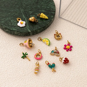 ความสุขรับซัมเมอร์อันแสนอร่อย |   จี้สแตนเลสสตีลชุบทอง 18K PVD สำหรับทำเครื่องประดับ DIY |   จี้ห้อยคอธีมชายหาดและขนมหวาน - Product Image 3