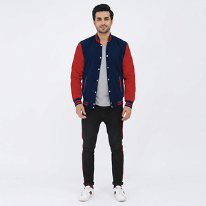 Full Sleeves Baseball Letterman Varsity <b>Jacket</b> Custom Design 100% Cotton Stand Collar Front Logo Work <b>Jacket</b> - Product Image 1