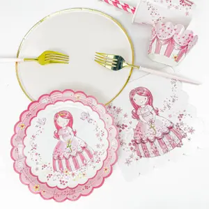 Одноразовая бумажная тарелка для девочек