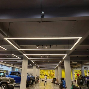 Rectangle Dimmable LED Linear Lamp 6000K 200*100cm Hanging Gym Shop Fixture <b>Suspended</b> LED Pendant Lights for Office - Product Image 5