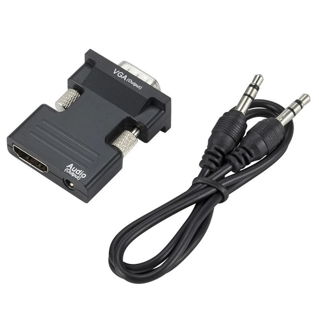 1080P HDTV Female to VGA Male Converter Lead HDTV to VGA Converter Adapter with Audio Output CableFor PC Tablet Laptop PC TV