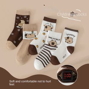 WZ-295 Outono/Inverno Crianças Bonito Dos Desenhos Animados Meias Primavera/Outono Elastano/Algodão Anti-Bacteriano Tamanho S All-jogo - Product Image 6