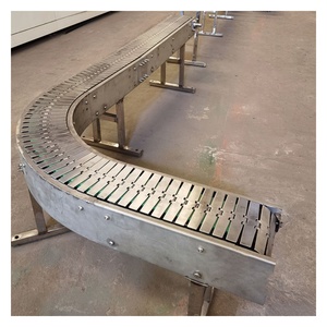 Esnek Metal paslanmaz çelik üst zincir konveyör masa zincir plaka konveyör Slat zincir konveyör makinesi sistemi - Product Image 6