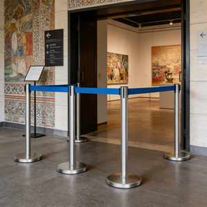 Crowd Control Stanchion Retractable Belt <strong>Barrier</strong> With Water Tank Base Portable <strong>Barrier</strong> for Airport Security &amp; Event Management - Product Image 5