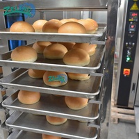 Nieuwe industriële 32-bakjes rotatieoven op gas, elektriciteit of diesel, food grade roestvrij staal, geïmporteerde brander, bakkerijoven voor brood