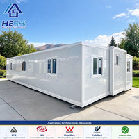Maison Villa Extensible en Conteneur Préfabriqué de 30 pieds, Conforme aux Normes AU, Compacte, avec Fenêtre en Alliage de 930 mm, 2 Chambres et 1 Salle de Bain