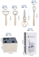 Ensemble de gadgets de cuisine 6 pièces avec lames en acier inoxydable et couteau à fruits, couteau à melon, ouvre-bouteille, éplucheur de fruits à melon