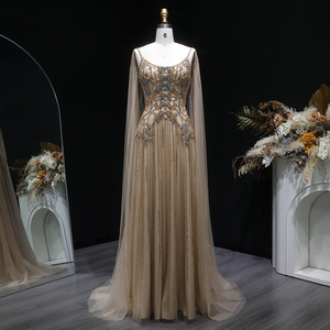 Jancember LSZ538 Elegante Abito da Sera Bianco con Spalline Sottili e Cristalli, Vestito Formale con Mantella - Product Image 3