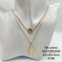 Collier pendentif croix XUPING en gros, multi-styles, imitation perle, double chaîne, empilable, réglable, bijoux religieux