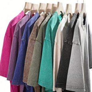 Custom Logo Vintage Acid Washed T Shirt Men Distressed Heavyweight Cotton Blank Oversized Tshirt 100% Cotton for Men's T-Shirt - Product Image 6