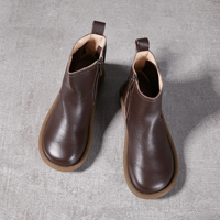 Bottes Chelsea rétro pour enfants en cuir de vachette de haute qualité, fabriquées en Chine, avec semelle en caoutchouc antidérapante, chaussures de marche, logo personnalisé
