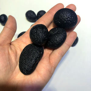 หินอุกกาบาตหยาบสีดำธรรมชาติอัญมณีคริสตัลขัดเงาสำหรับตกแต่งบ้านมาสคอตสไตล์ฮวงจุ้ย - Product Image 4