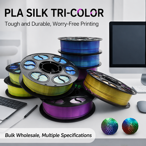 Filamento de Impresión 3D PLA de Seda Tricolor, 1.75mm, 1kg, Venta al Por Mayor de Fábrica, Consumibles de Impresión 3D Estables para Todas las Máquinas FDM - Product Image 1
