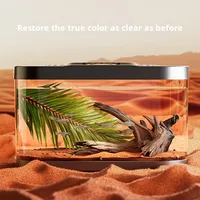 Pompe à eau silencieuse écologique en gros, aquarium en plastique avec vue panoramique, système de drainage, boîte LED, bureau sur la table