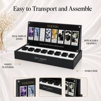 Expositor de Cosméticos Personalizado de Lujo en Acrílico Negro Mate con Retroiluminación LED Ecológica de 8 Ranuras, Fácil de Montar, para Ampollas, Sueros y Productos Faciales