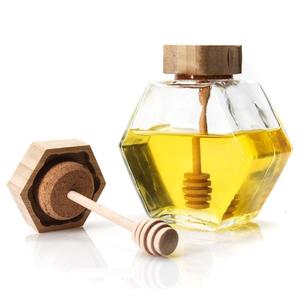 Pot De <span class=keywords><strong>Miel</strong></span> En Verre Vide De 250g <span class=keywords><strong>500g</strong></span> Hexagone De Qualité Alimentaire Pot De <span class=keywords><strong>Miel</strong></span> Avec Couvercle En Bambou Louche En Bois Pour Le Stockage De Ruche De Sirop De <span class=keywords><strong>Miel</strong></span> - Product Image 1
