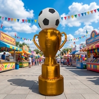 Trophée gonflable géant avec coupe de championnat de football ou de soccer pour la publicité sur le thème du sport et autres événements
