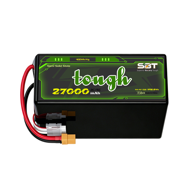 High Safety Long Cycle Life 12S 44.4V 27000mAh 27Ah 3C/5C 400Wh/Kg Semi Solid State Battery for Agricultural Commercial Drones