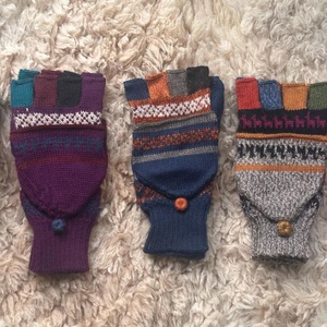 Mitaines convertibles en tricot d'hiver de haute qualité Isolation thermique Gants sans doigts avec rabat pour femmes et hommes - Product Image 1