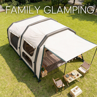 Tente gonflable rapide YYD OVERLAND pour le camping familial, 14,7 m², une pièce, un salon, double couche, 420 cm x 350 cm, 4 à 6 personnes