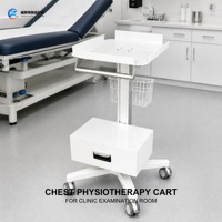 Chariot de physiothérapie thoracique HFCWO avec tiroir, panier métallique et roulettes verrouillables pour hôpitaux, vente en gros, OEM