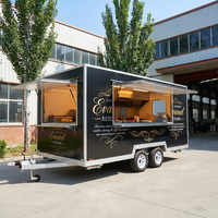 Camion de restauration mobile entièrement équipé, cuisine complète pour glaces et frites, style rétro, acier inoxydable de haute qualité